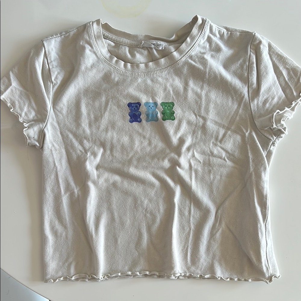 Cream T-Shirt with Gummy Bear Design
